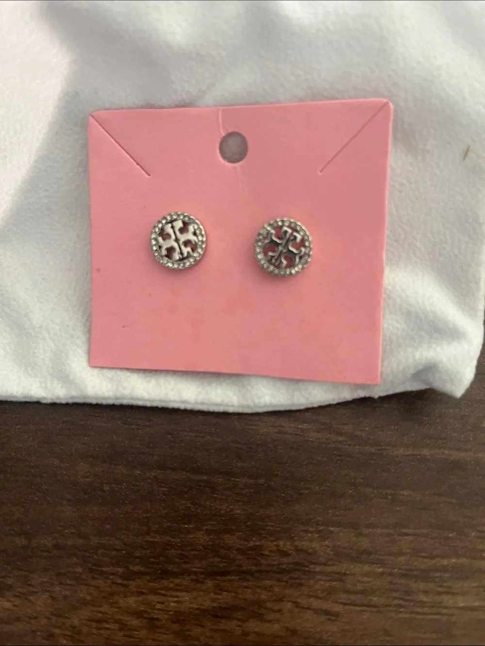 Tory Burch Icon Pavé Stud Earrings